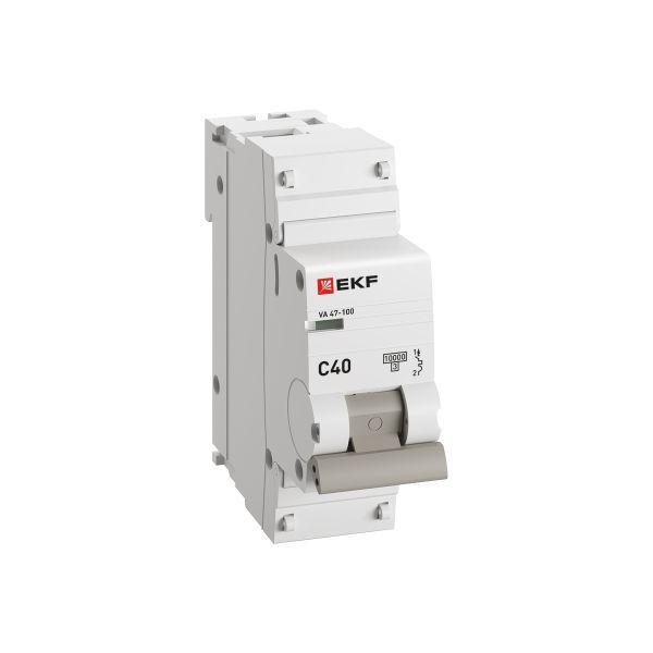 Выключатель автоматический модульный 1п C 40А 10кА ВА 47-100 PROxima EKF mcb47100-1-40C-pro