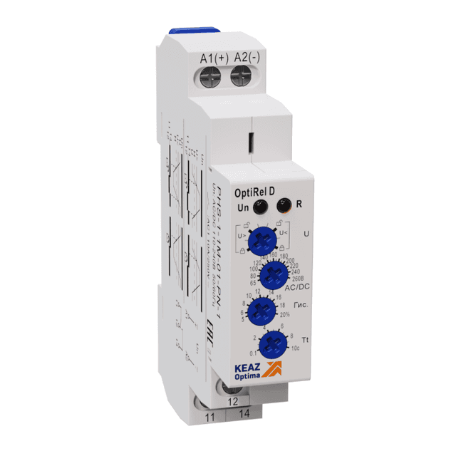 Реле контроля фаз OptiRel D PHS-1-1M-02-PN-1 повышенного и пониженного 1Ф 1СО КЭАЗ 332005