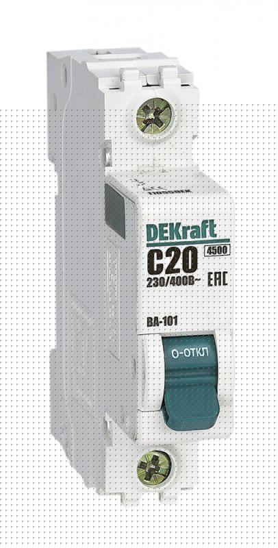 Выключатель автоматический модульный 1п C 20А 4.5кА ВА-101 DEKraft 11055DEK