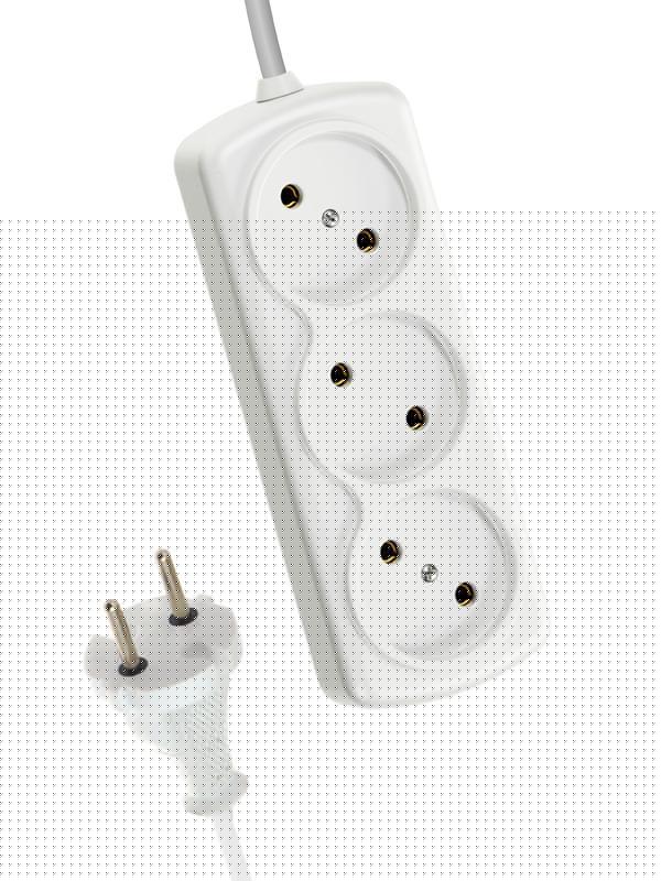 Удлинитель 3х3м 6А IP20 ПВС 2х0.75 КОСМОС YKsm3m-3g(6A)S
