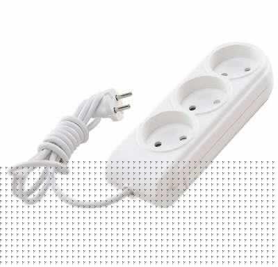 Удлинитель 3х2м без заземл. 10А IP20 защ. шторки Makel N3010031