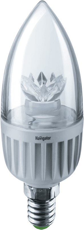 Лампа светодиодная 71 854 NLL-C37-7-230-2.7K-E14-CL 7Вт свеча 2700К тепл. бел. E14 500лм 176-264В Navigator 71854